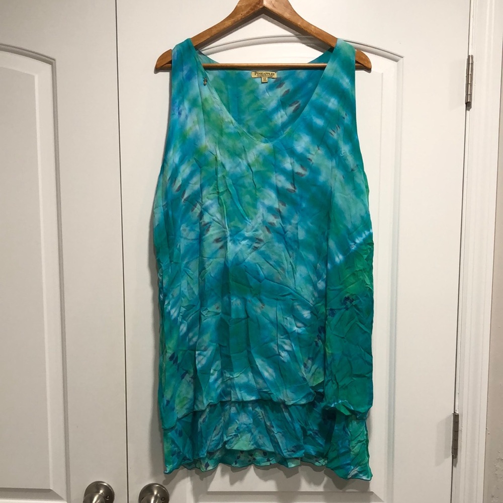 PINEAPPLES Tie-Dye Sleeveless Layered Mini Dress - Designed in Hawaii (Bin 6)